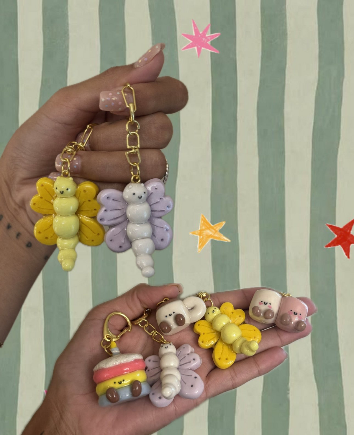 Rainbow Cake Keychain