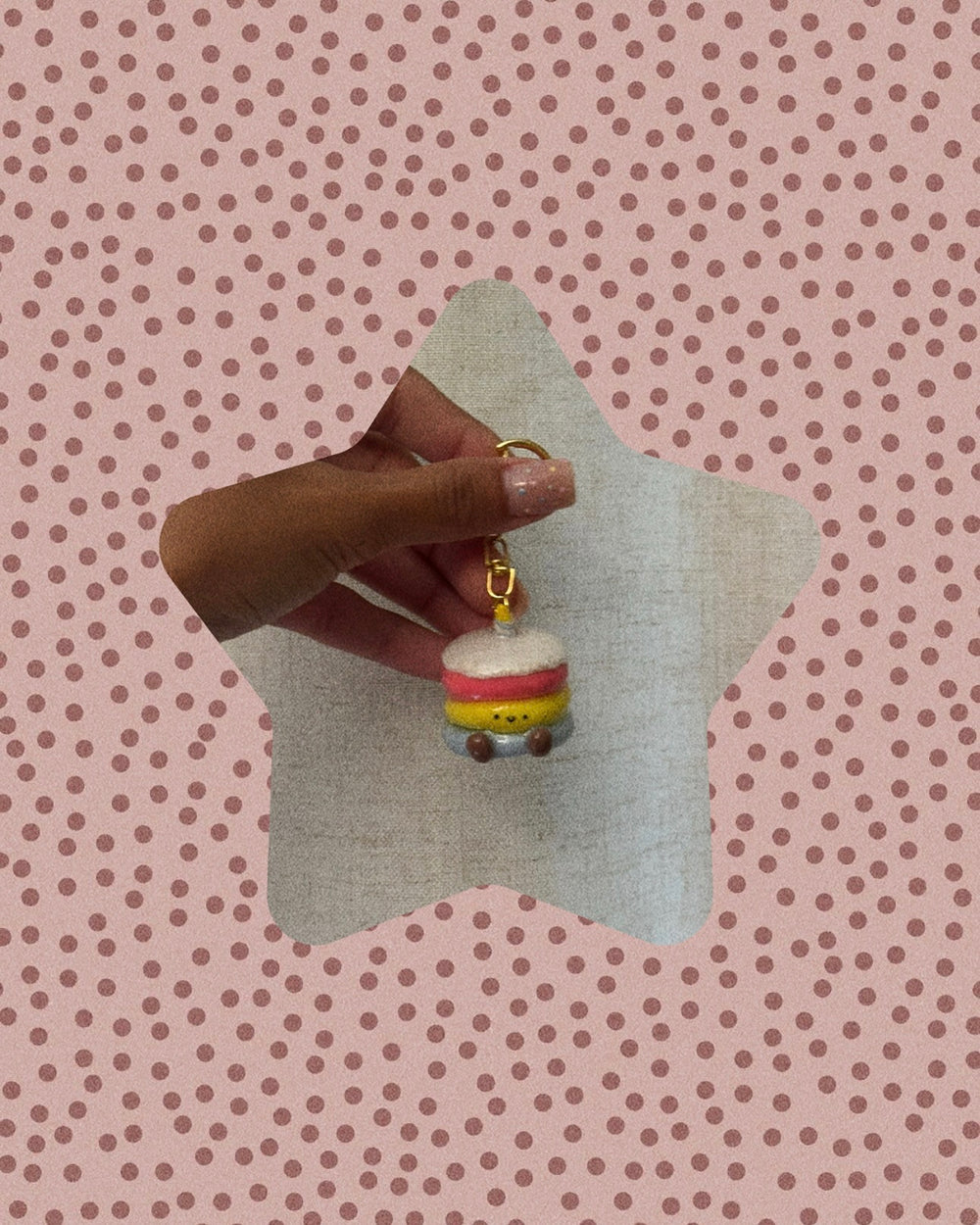 Rainbow Cake Keychain